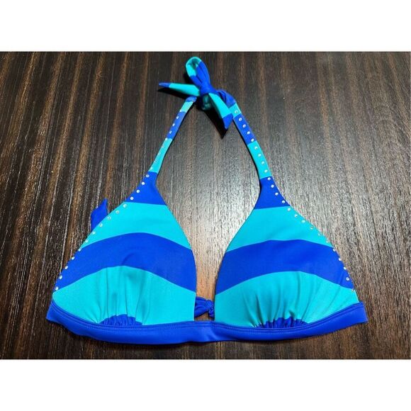Victoria’s Secret PINK blue bikini swim top size L - Picture 1 of 5